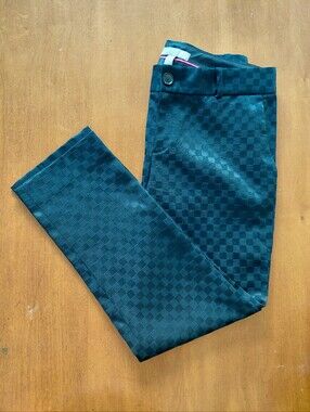 Banana Republic Checkerboard Hampton Fit Textured Crop Trousers Size 4 NWOT